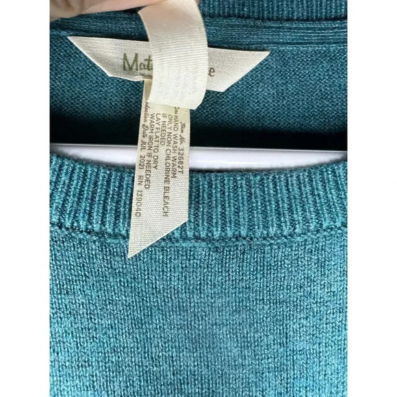 Matilda Jane Women Corie Pullover Boho Sweater Tunic Teal Striped Sleeves M. - Picture 7 of 7